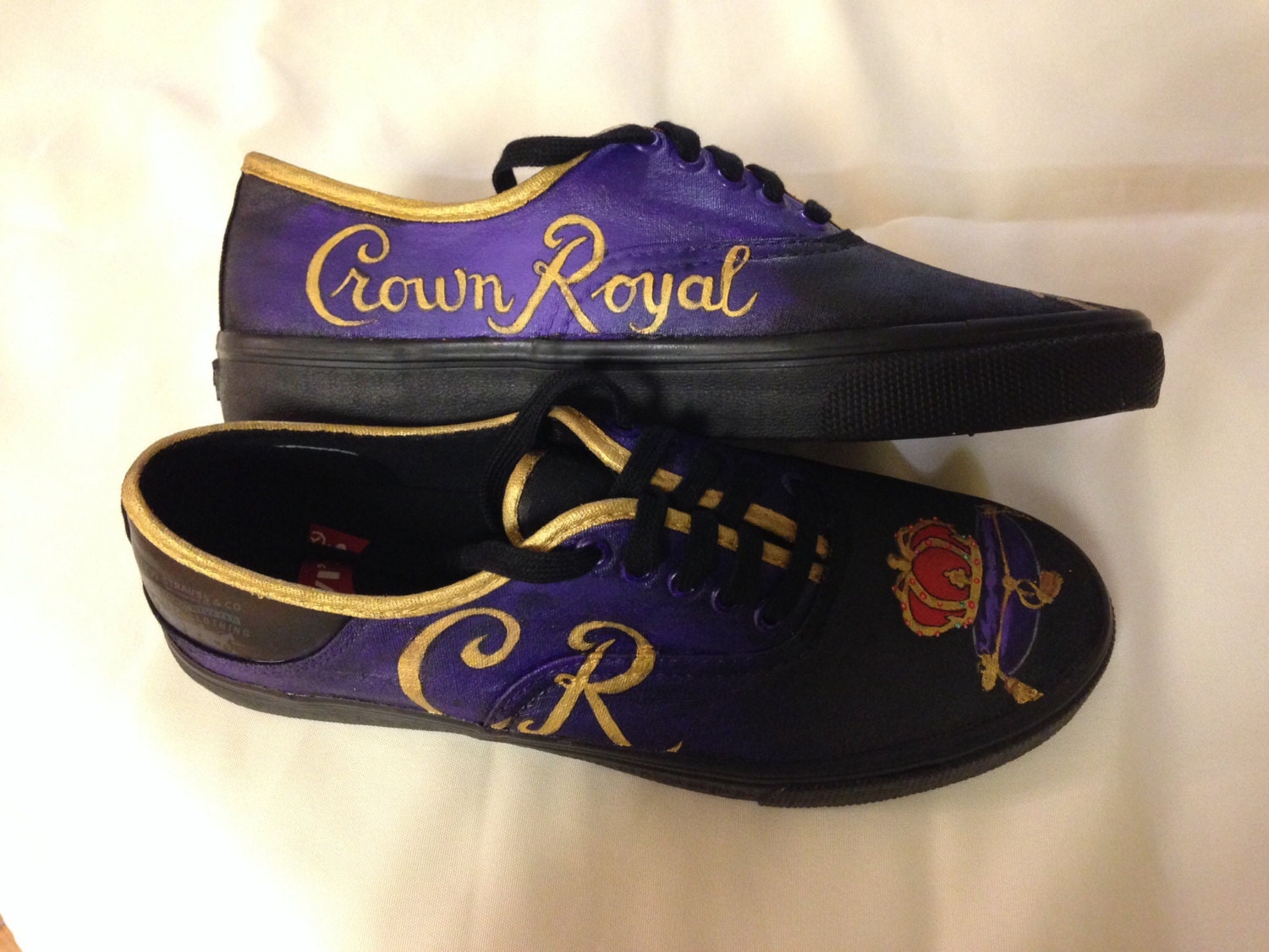 Hand Painted Crown Royal Shoes by CustomByKristi on Etsy