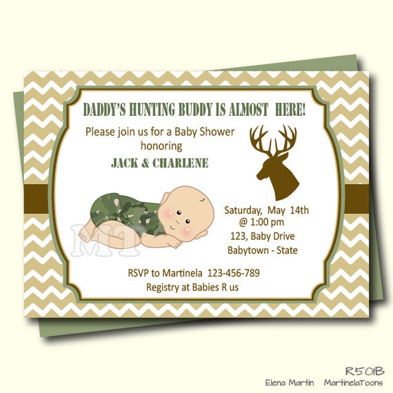 Hunting Baby Shower Invitation Deer Invitation Baby Boy
