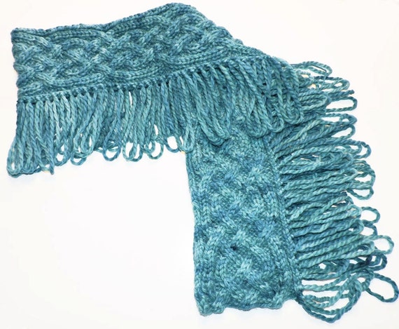 Hand Knit Scarf Chunky Scarf Baby Alpaca Hand Dyed by Terriforms