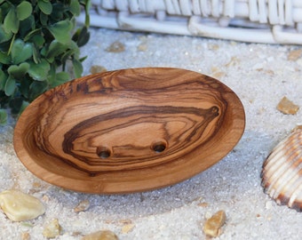 Soap dish oval (miniature) made of olive wood