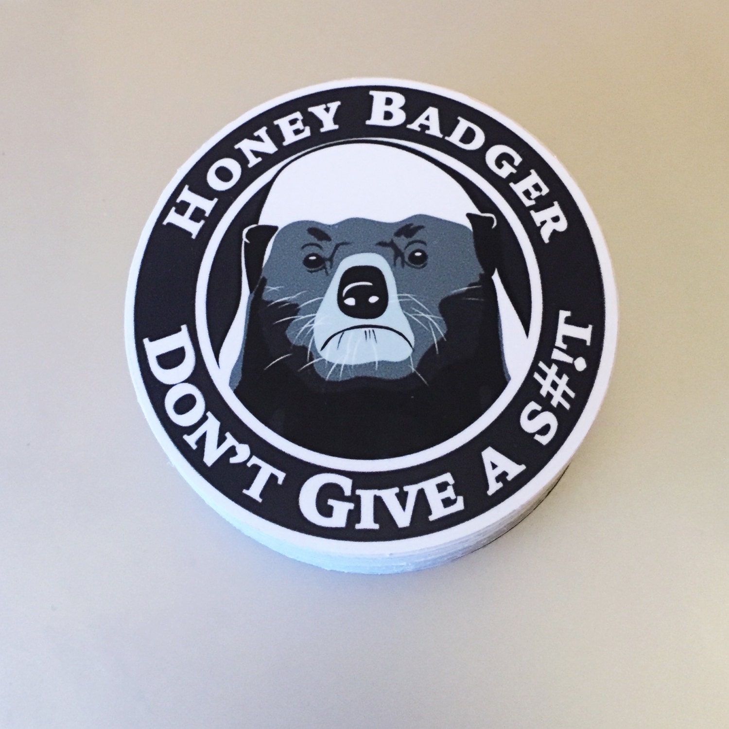 Honey Badger Bumper Sticker vinyl decal 4x4 by Boredhoneybadger