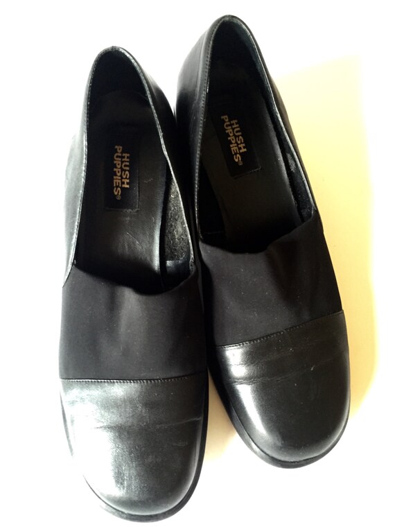 90s Minimalist shoes Black Vintage Hush Puppies by BoonSnagVintage
