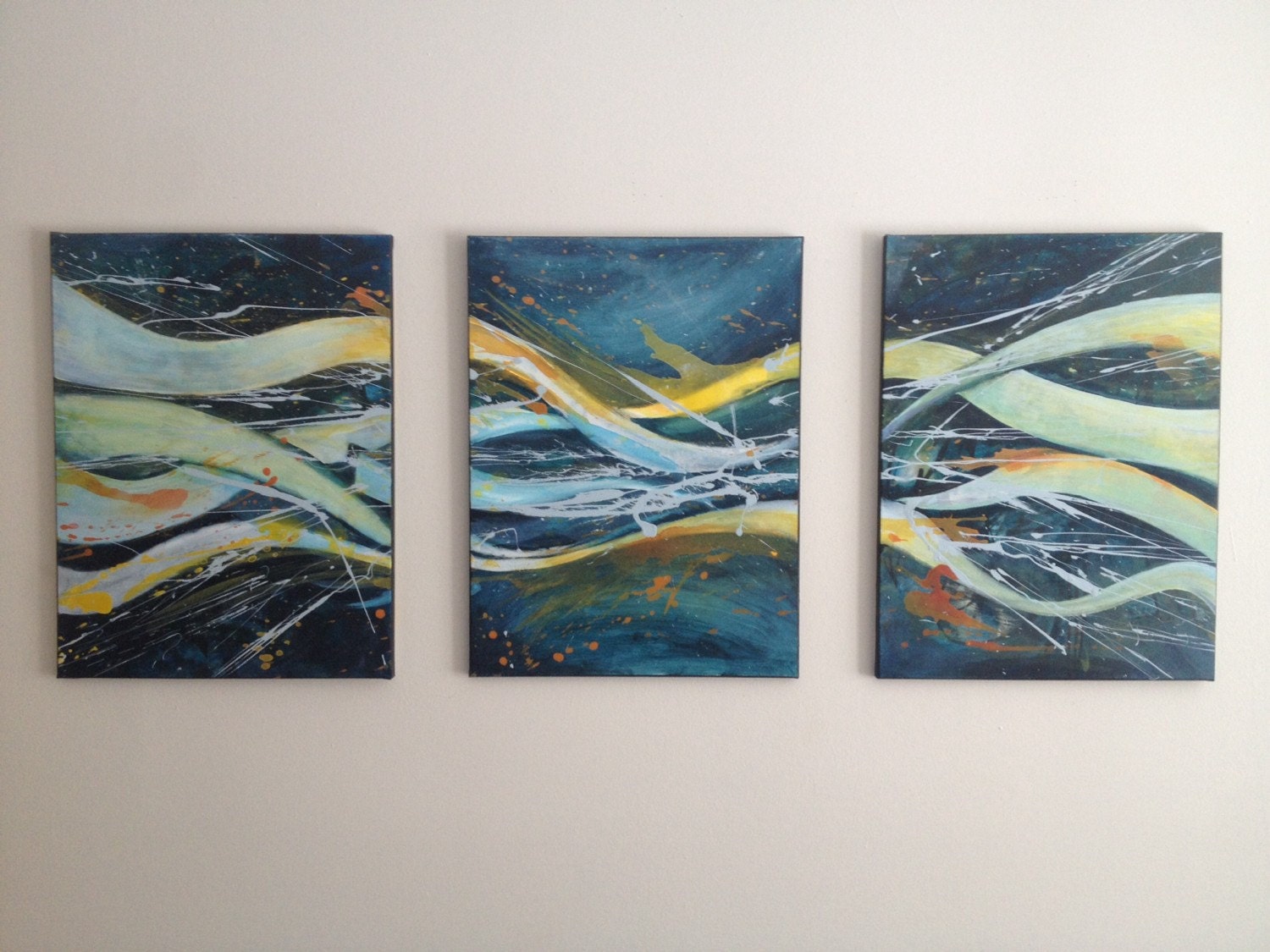 Abstract Triptych Painting