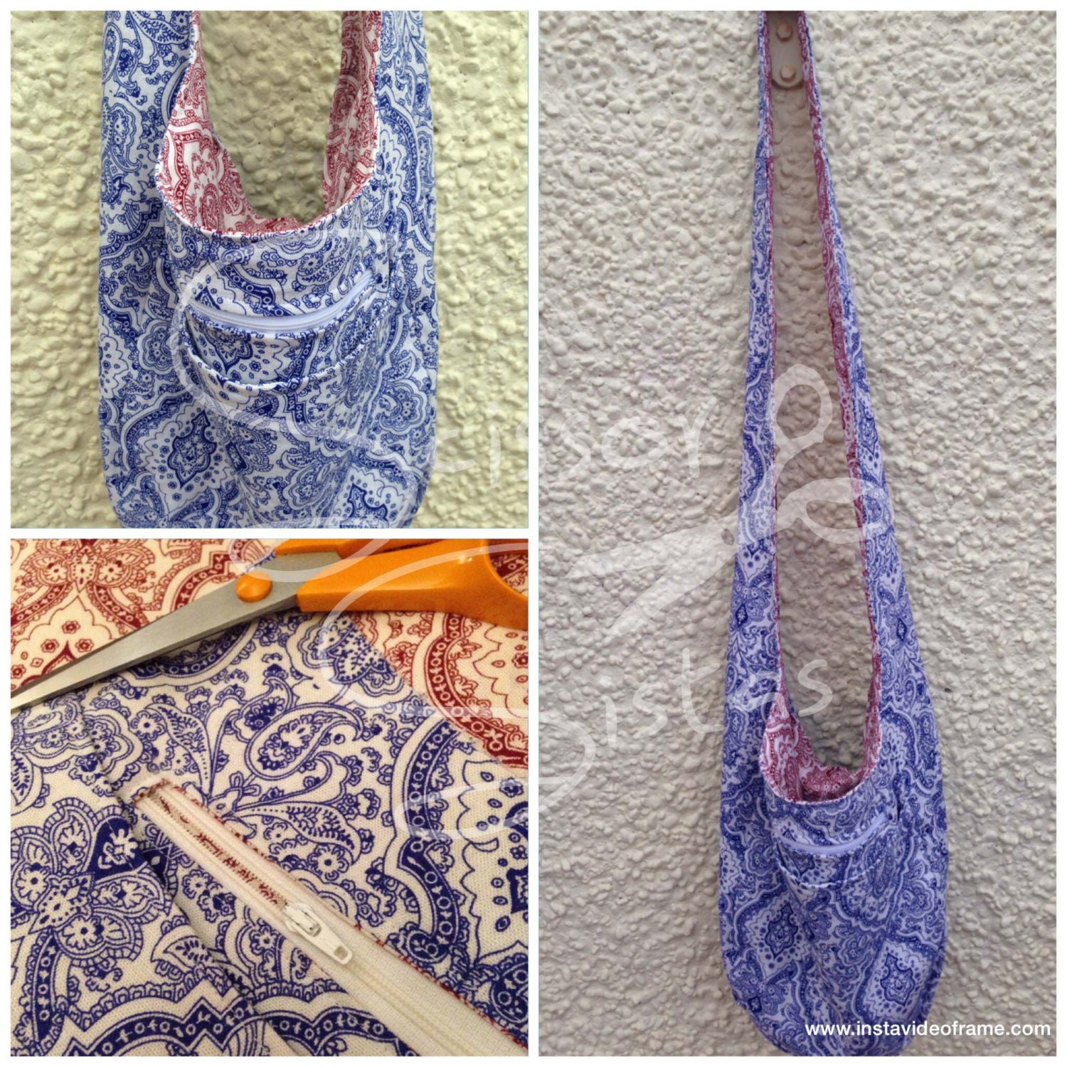 Reversible Boho Hippy Beach Bag