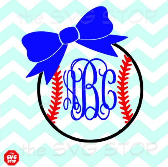 Download Baseball or Softball with bow Svg Dxf Jpg Png Eps files for