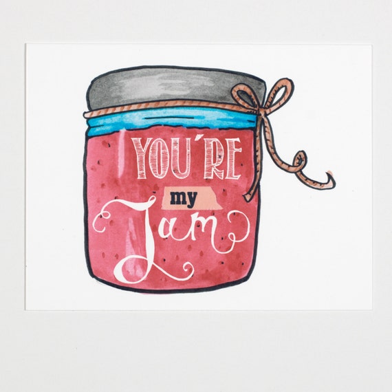 You're My Jam Valentine Greeting Card FREE SHIPPING