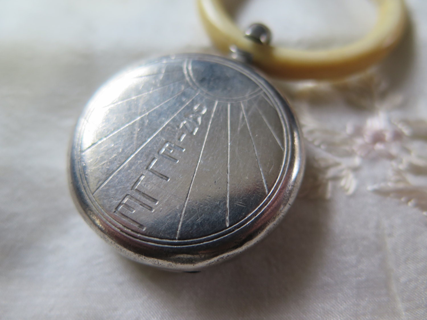 Antique Sterling Silver rattle, Bone Silver, French baby rattle Circa 1910sassemblage jewerly