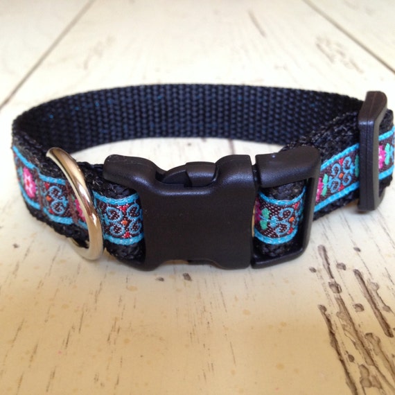 3/4 inch wide adjustable dog collar by BarksBowsAndCollars on Etsy