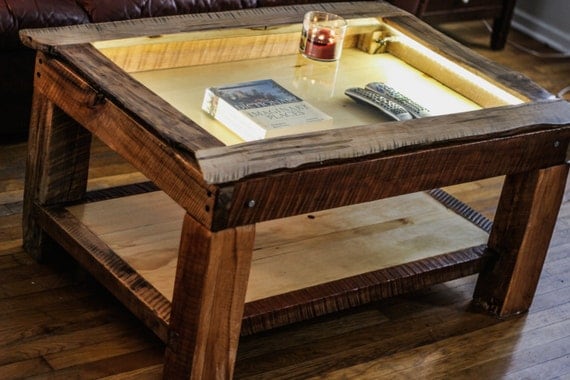 Live Edge Maple Shadow Box Coffee Table