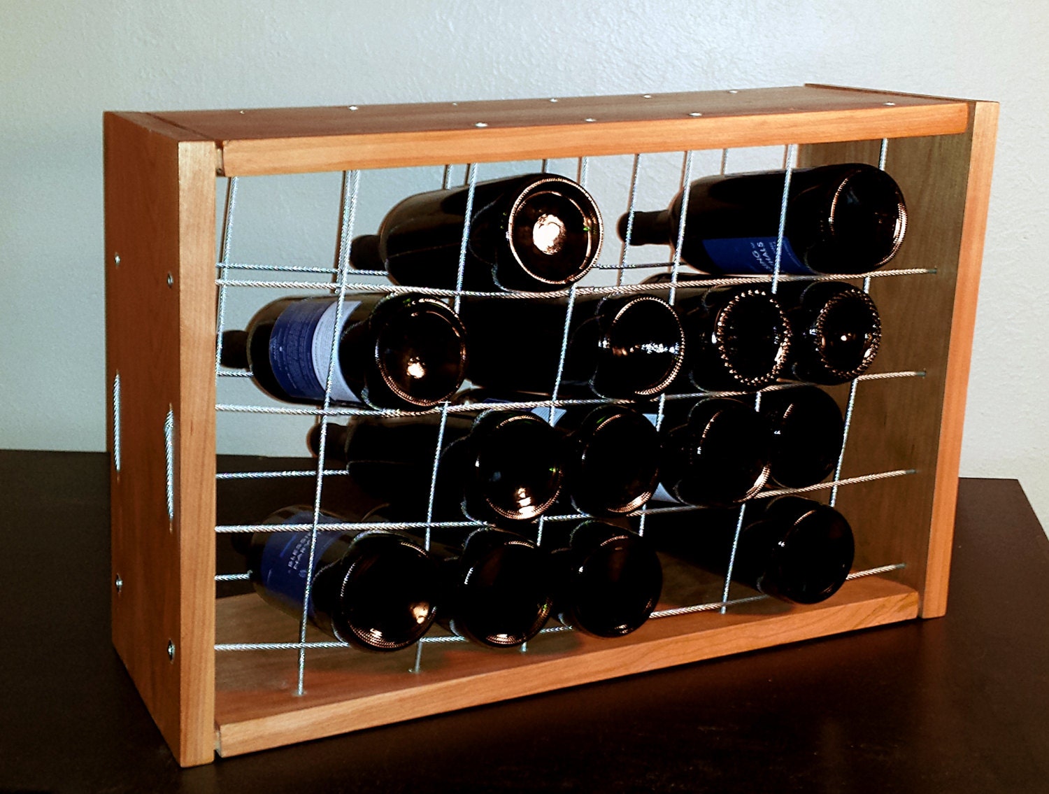 Tilt Minimalist Steel Cable Wine Rack by Autonoma on Etsy