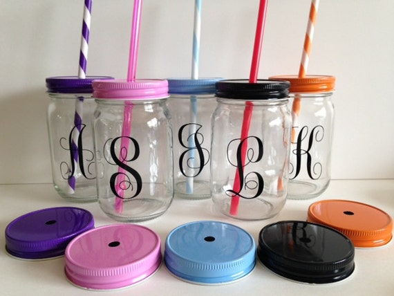 Items similar to Personalized Vinyl Mason Jars on Etsy