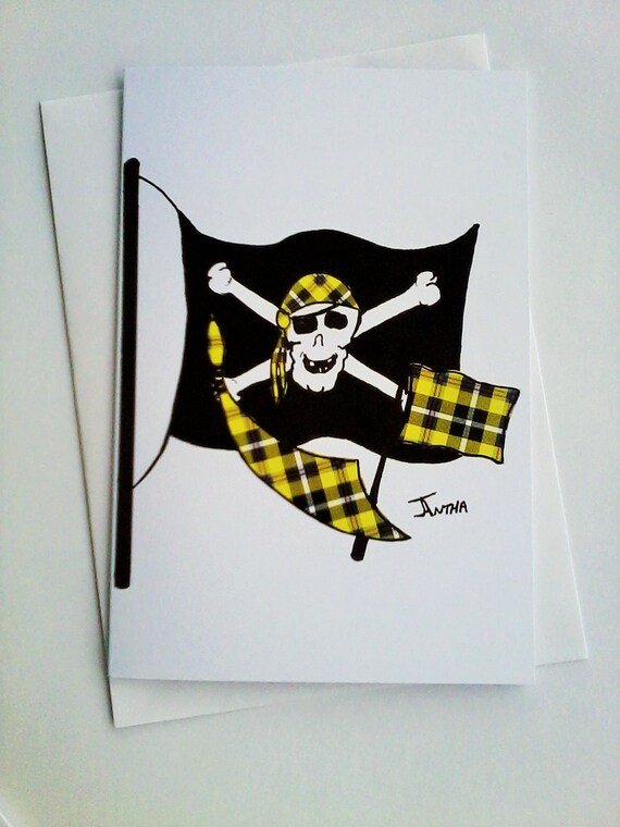 Cornish Pirate Flag. This blank card was by JuliesCornishCards