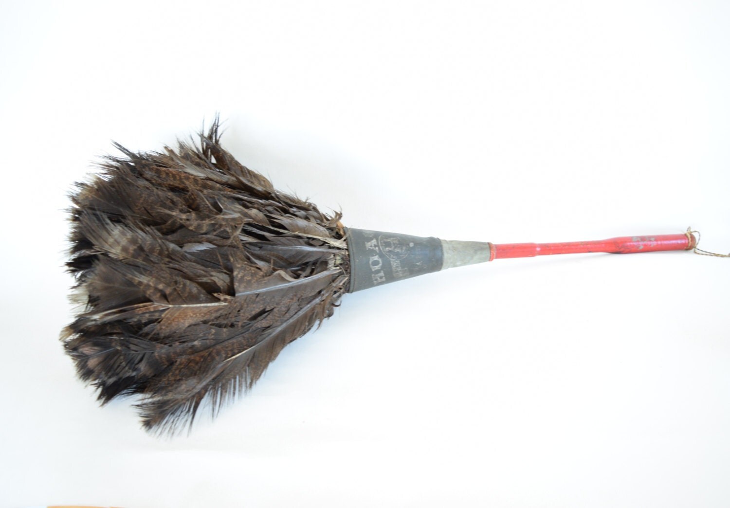 Antique Feather Duster . Hoag Duster Company . Turkey Feathers