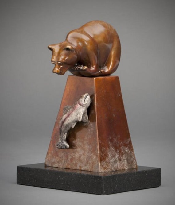 Little Bear - Whimsical sculpture of a  grizzly bear