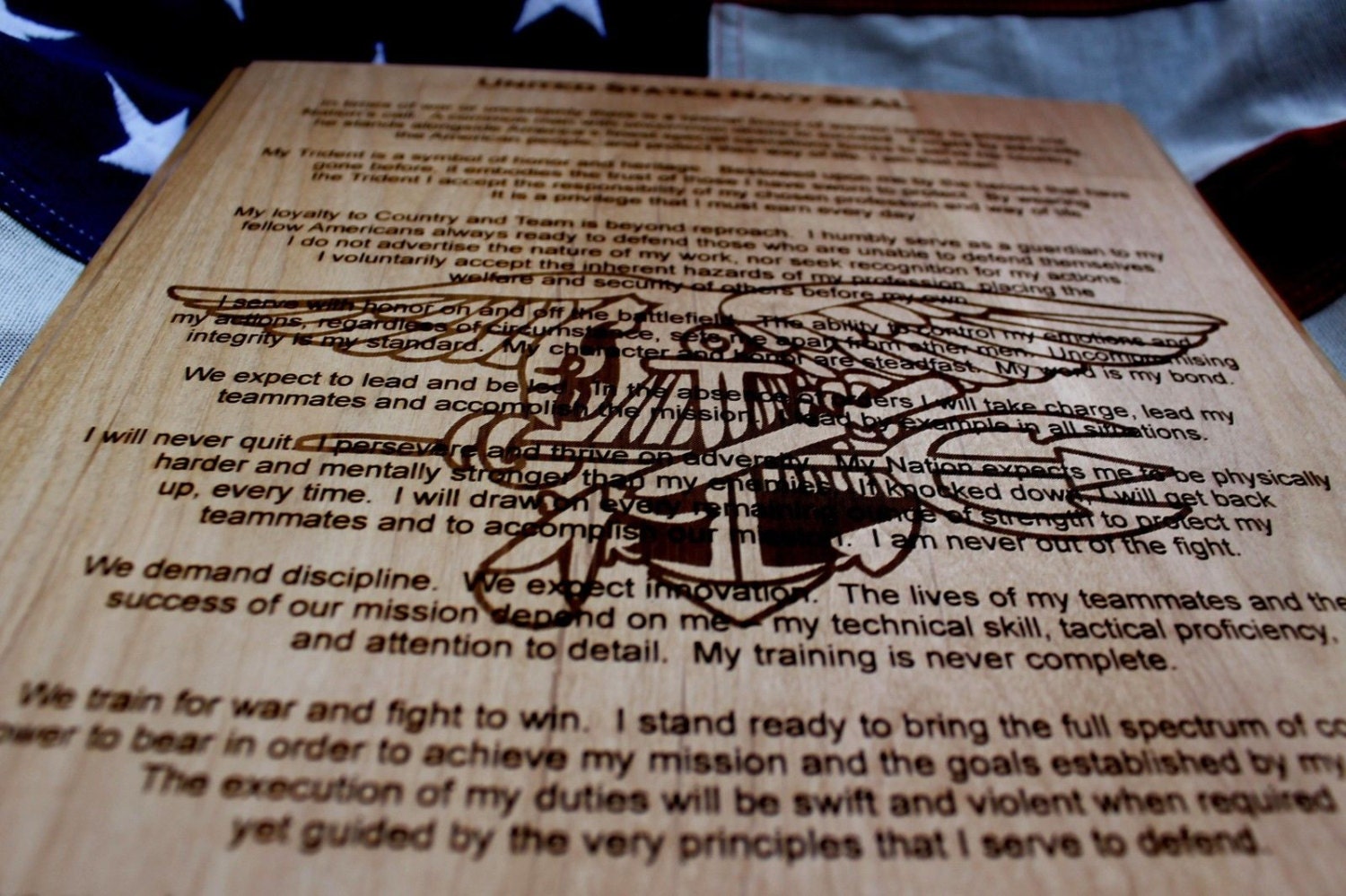 Personalized U.S. Navy Seal Creed Plaque solid wood 10.5 x 13