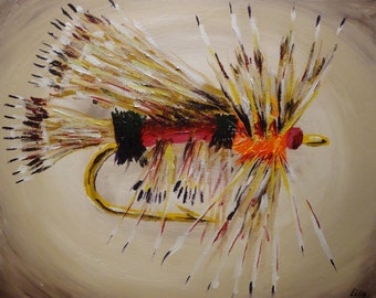 Items similar to FLY FISHING Watercolor Print on Etsy