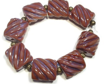 Sedona Groovy Nuggets Handmade Glass Lampwork Beads