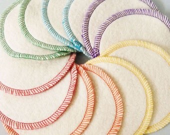 12 Reusable Facial Cosmetic Rounds - Organic Makeup Remover rounds - Eco-friendly Facial pads - Hemp Cosmetic rounds