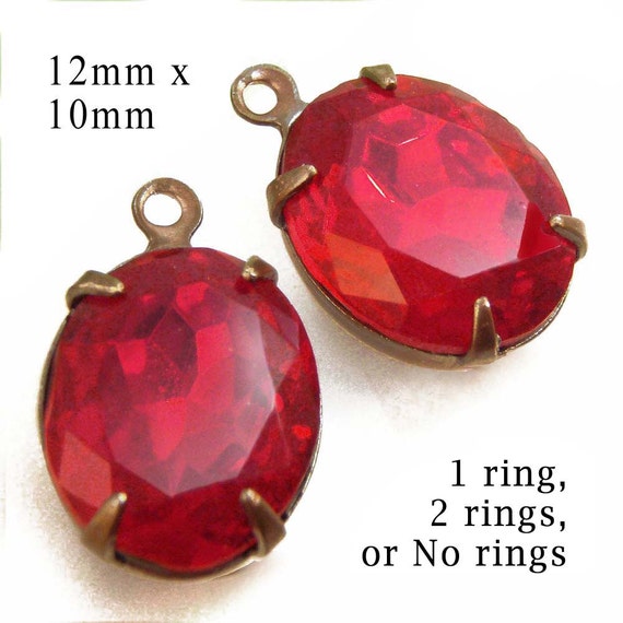 ruby red vintage glass jewels