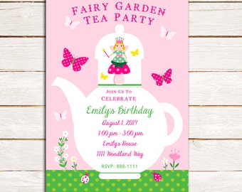 Magical Garden Birthday Party Invitation with Photo fairy