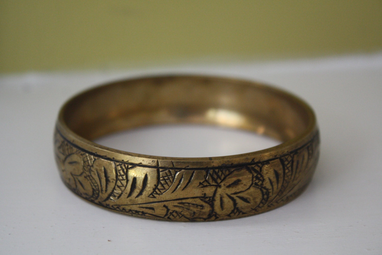 Etched Brass Bangle. by Recy on Etsy