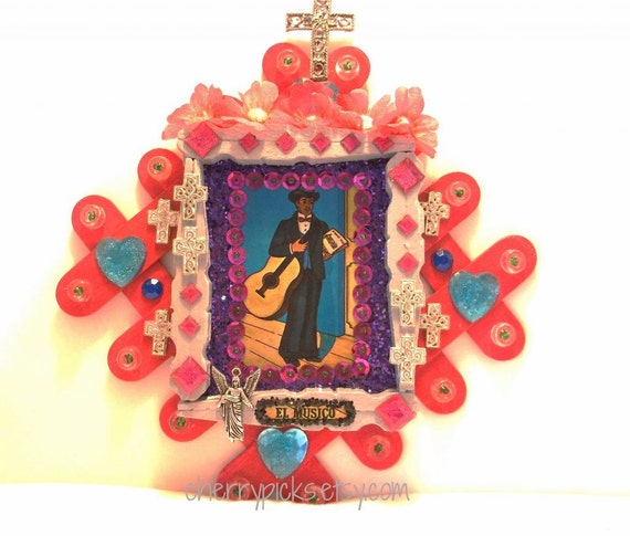 Mexican Loteria Loteria El Musico Mexican Wood Art Mexican