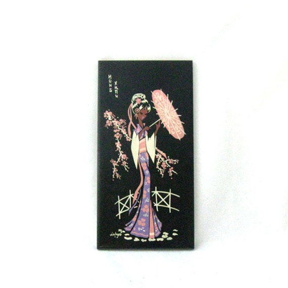 Items similar to Vintage Ceramic Tile Wall Hanging Plaque Japanese