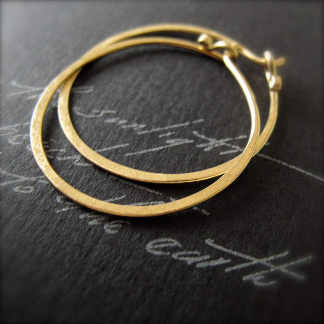 gold endless hoop earrings 18k