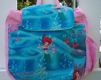 My Carrie Kindergarten Style Backpack made with Disney's Little Mermaid Fabric