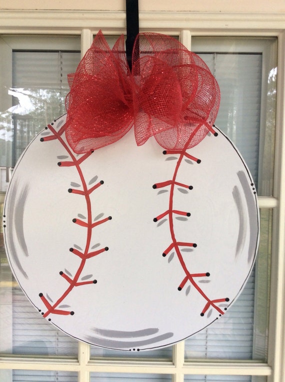 Items similar to Baseball door hangers, baseball decorations, front door decor, Wood door
