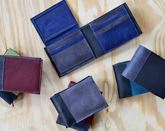 Mens Custom Leather Wallet / Leather Wallet Man / Mens Wallet / Mens Gift / Personalized Wallet - The Wesley Wallet Custom Color Option