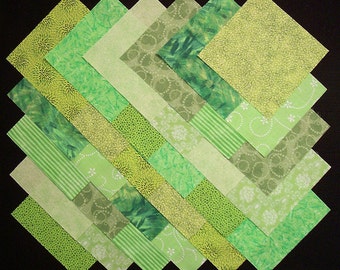 BRIGHT GREEN 100% cotton Prewashed 5 inch Quilt Block Fabric Squares (B/44C)