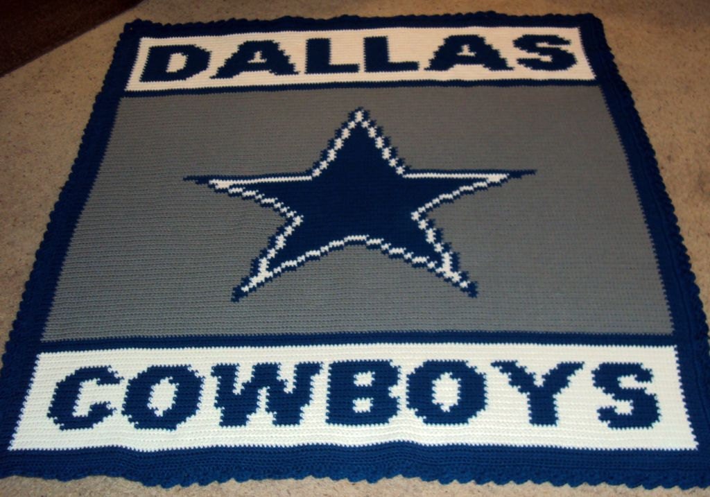 NEW Dallas Cowboys Hand Crochet Afghan/Blanket/Throw by AfghanArt