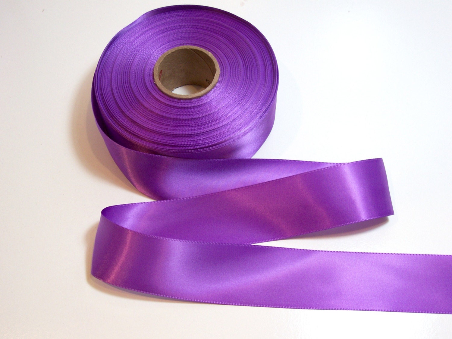 Purple Ribbon Double Faced Purple Satin Ribbon 1 1 2 Inches