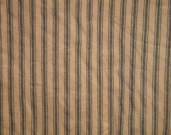 Coffee Dyed Ticking Stripe Material | Steel Gray Ticking Coffee Dyed | 58 x 42