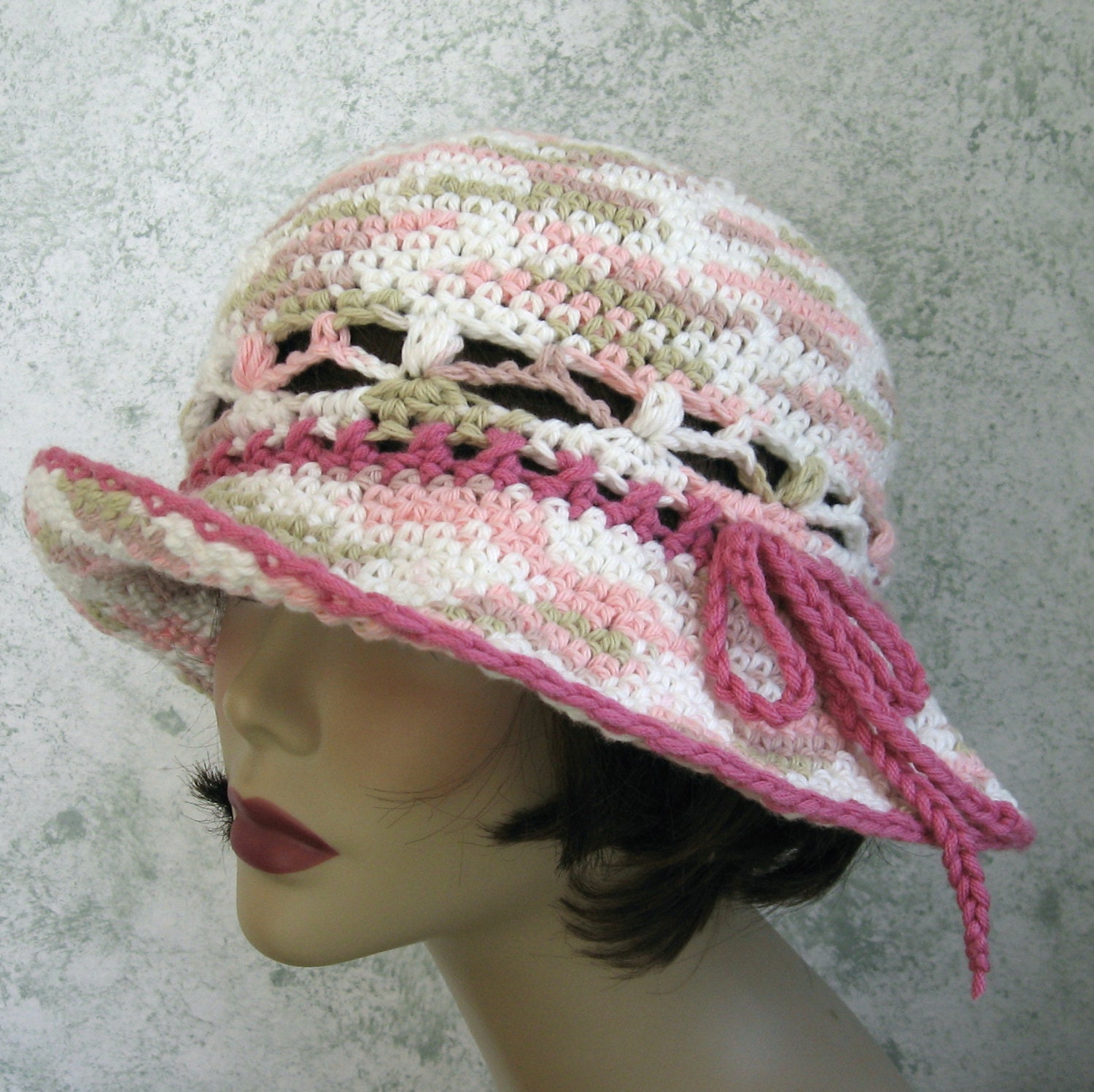 Womens Summer Crochet Beach Hat Pattern Wide Brim With Shell