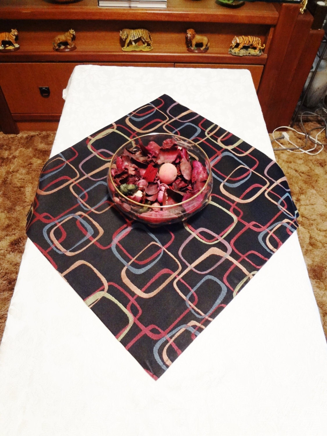 TABLE RUNNER Mini Square Small Table Decor Black