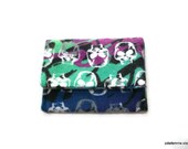 Skulls on Colorwashed Flannel Credit Frequent Shopper Card Holder Case