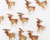 Small Deer Toppers - 12 miniature vintage inspired deer cupcake or cake toppers