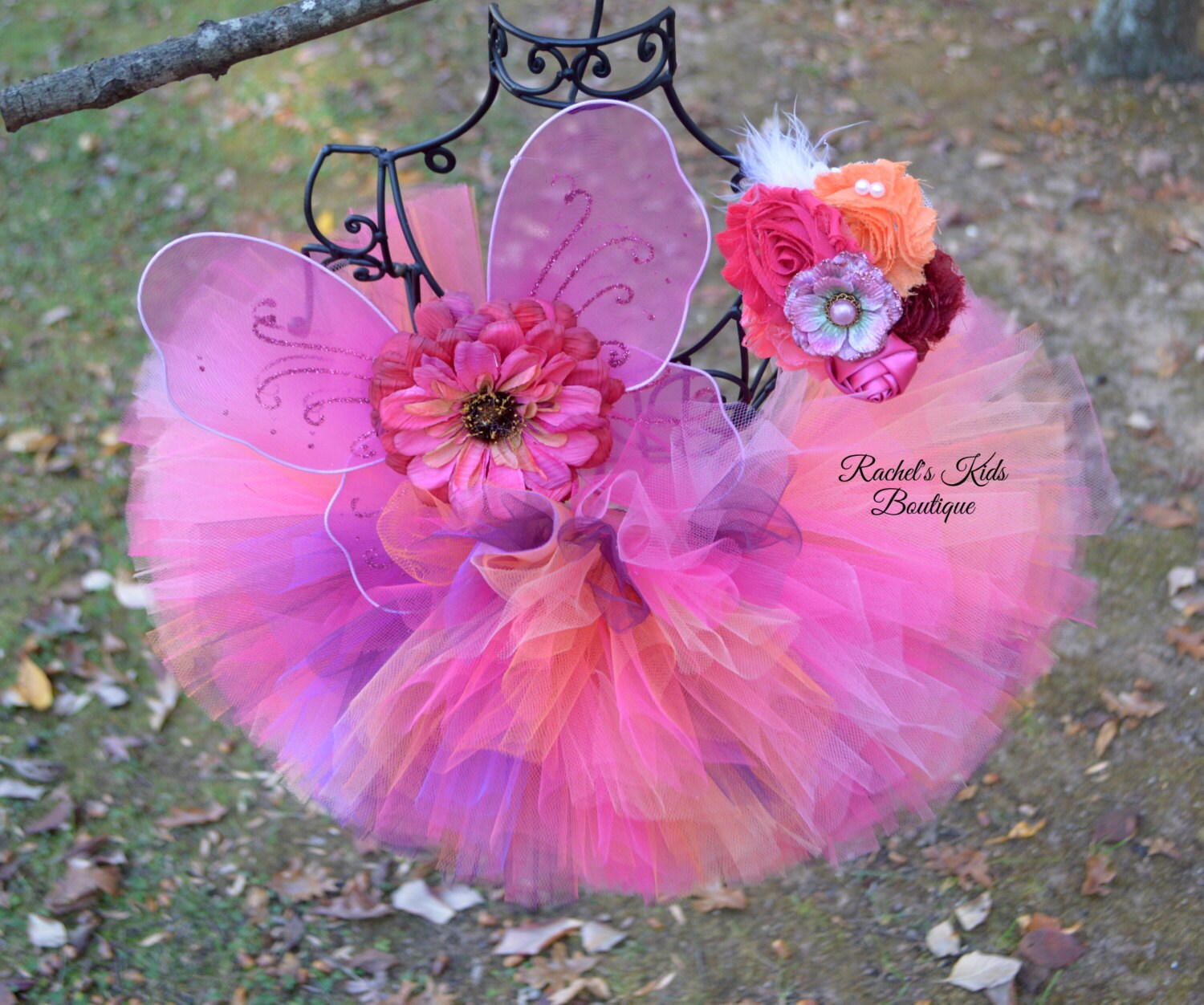 Boutique Butterfly Tutu Set With Matching by RachelsKidsBoutique