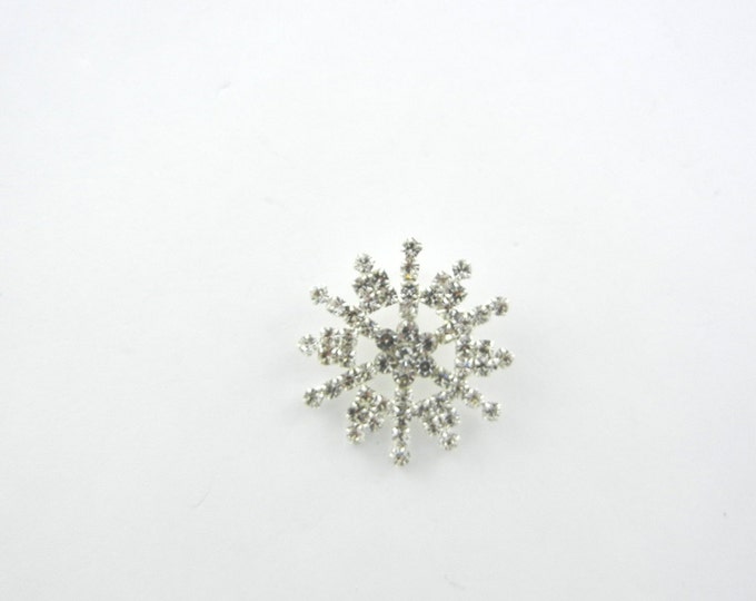 Silver-tone 1 Inch Rhinestone Snowflake Pendant