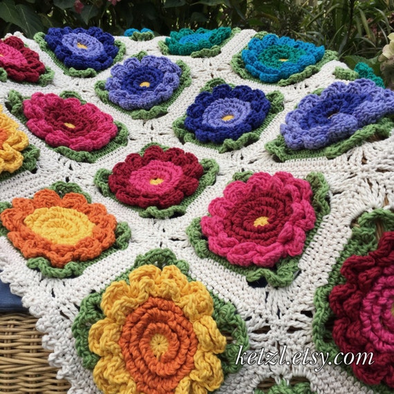 crochet patterns with names blanket Crochet Blanket Crochet Patterns Squares Baby Blanket Flower Pattern