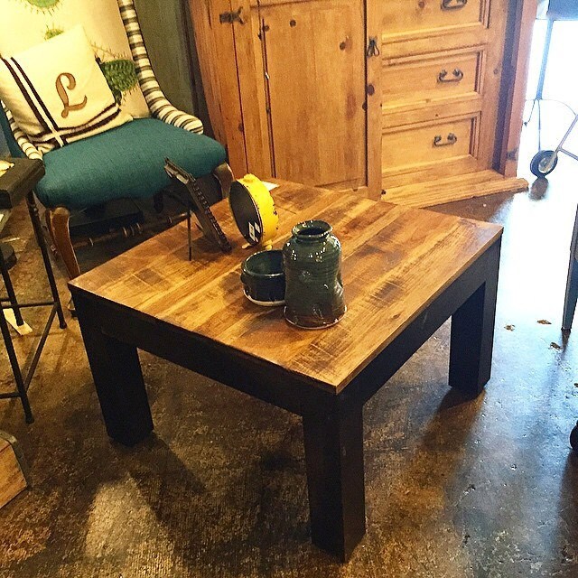 Square Accent table Reclaimed and by GreenMarketGirl on Etsy