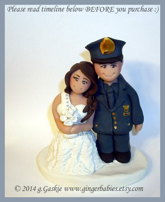 Policeman Cake Topper Police Wedding Cake by gigiscaketoppers
