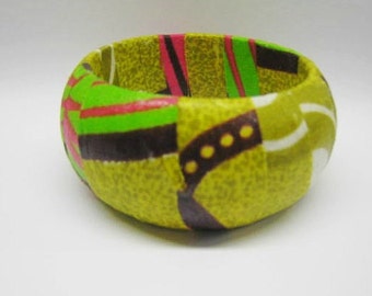 African Fabric Bangle Bracelet ,African Accessories SRAJD