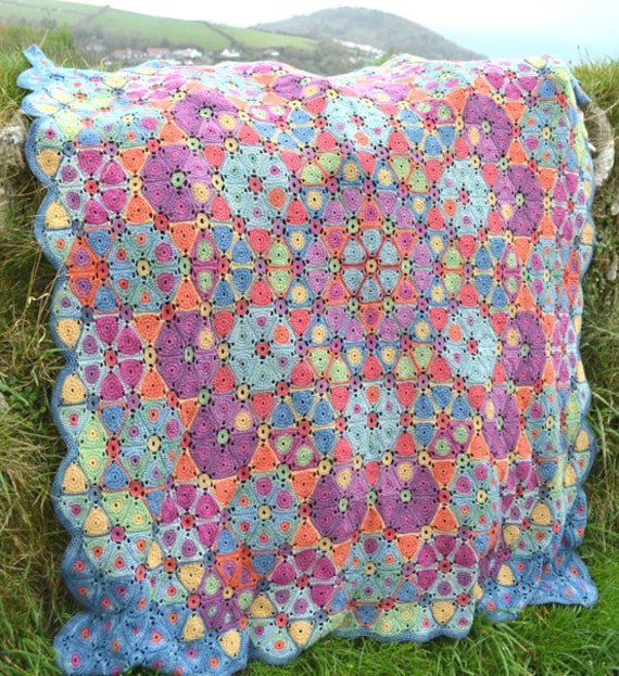 Kaleidoscope Crochet Afghan/Blanket by AmandaPerkinsDesigns