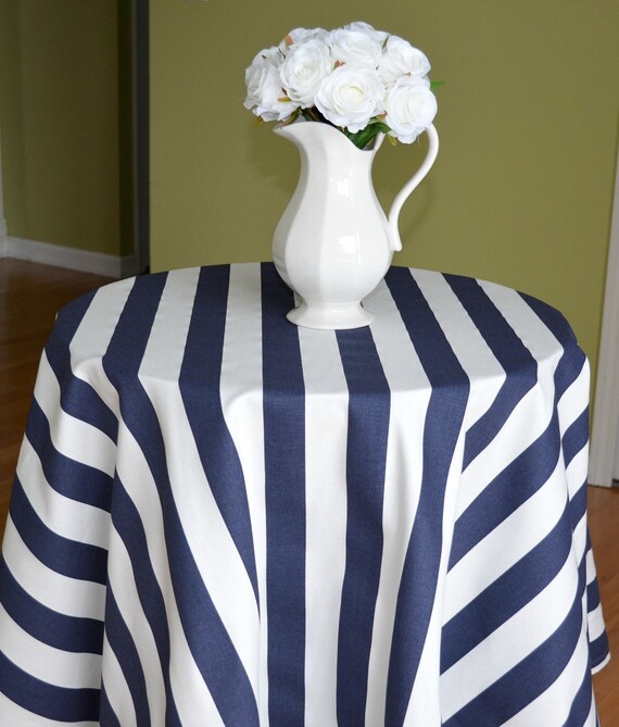 Blue White Stripe Round Tablecloth Premier Prints Canopy