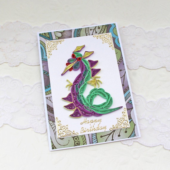 Dragon Card Paper Quilling Paper Quilled Male Birthday