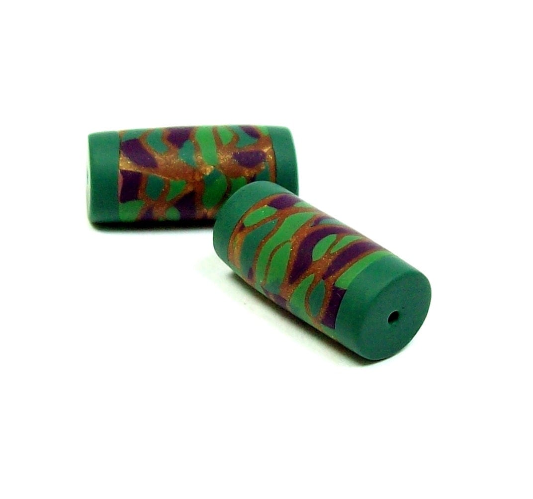 NOW ON SALE Handmade Chunky Polymer Clay Tube Beads Sold in