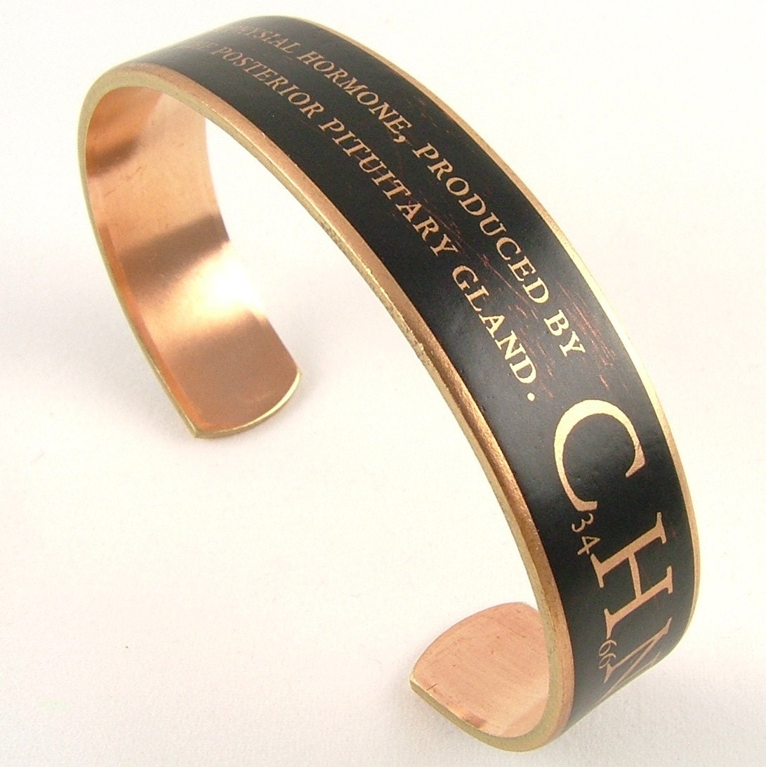 Oxytocin Bracelet Skinny Steampunk Chemistry Cuff Bracelet